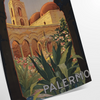 Illustration of Italy's landscapes with green hills and gray skies - as a rolled, unframed print