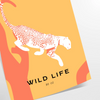 A stylized jaguar in bold black and green hues against a dark background - as a rolled, unframed print