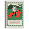 Colorful abstract representation of Japan with orange and blue hues - in a black frame
