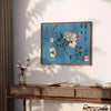 Abstract representation of Japan with bold black and orange colors - styled on a counter with eucalyptus and a bowl of lemons