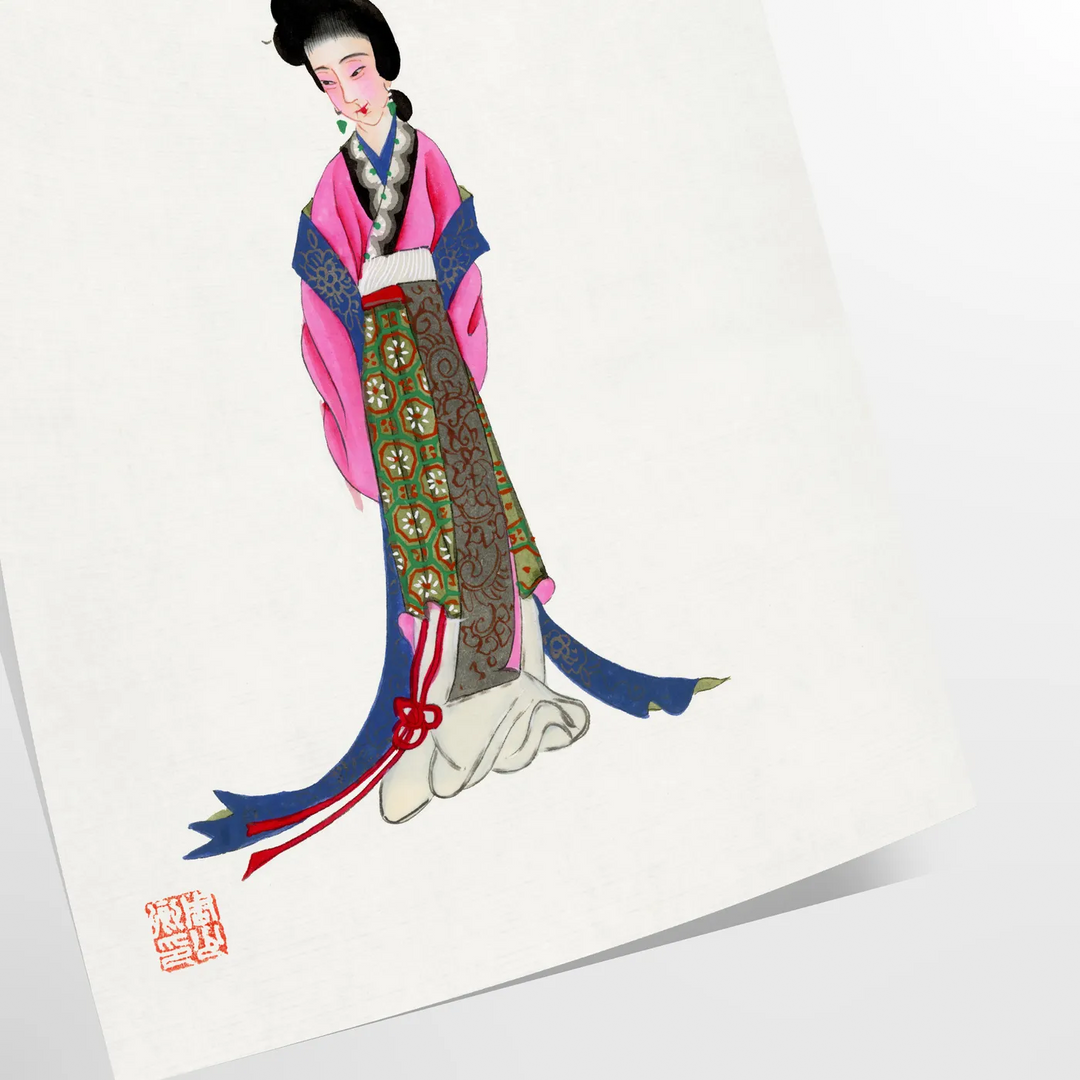 A serene Japanese landscape featuring soft gray and white tones - as a rolled, unframed print