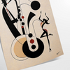 Dynamic scene of jazz dancers in motion, featuring black and orange hues - as a rolled, unframed print