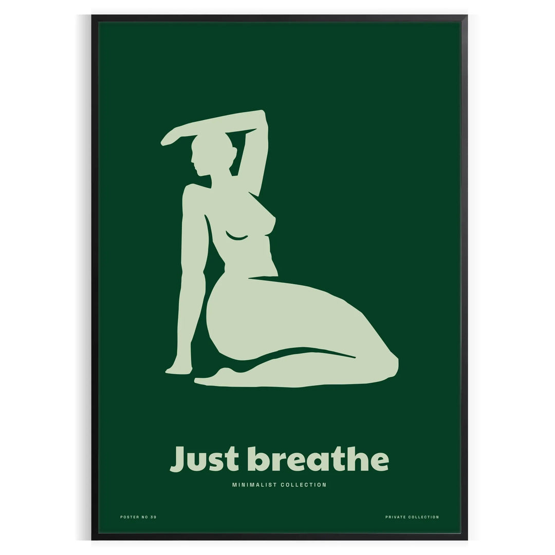 A serene yoga scene with calming green and gray tones