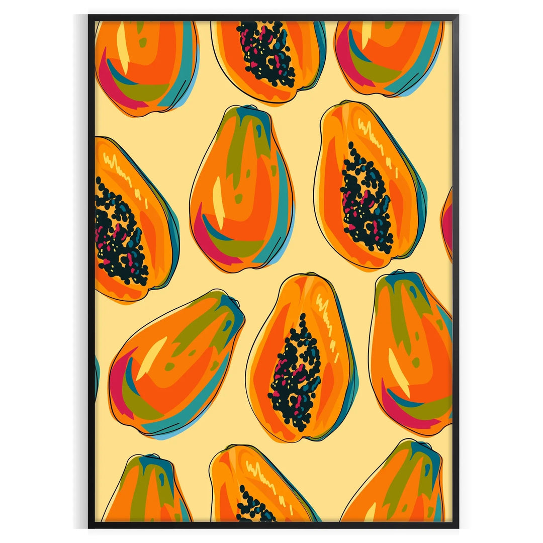 A colorful kitchen scene featuring green and orange tones