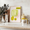 Colorful kitchen scene with green and orange elements, culinary theme - styled on a counter with eucalyptus and a bowl of lemons