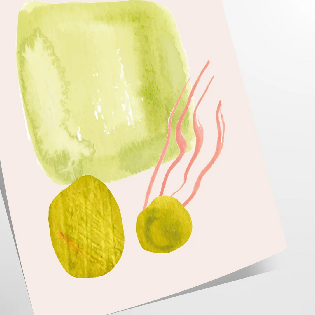 Colorful kitchen scene with green and orange elements, culinary theme
