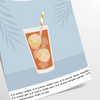 Illustration of a Long Island cocktail with orange accents on a black background