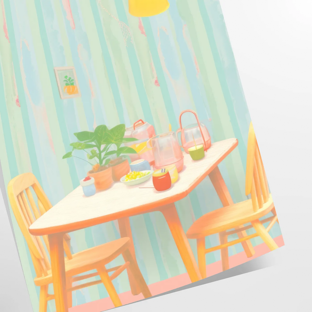A kitchen scene featuring earthy browns and greens in a modern style
