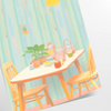 A kitchen scene featuring earthy browns and greens in a modern style