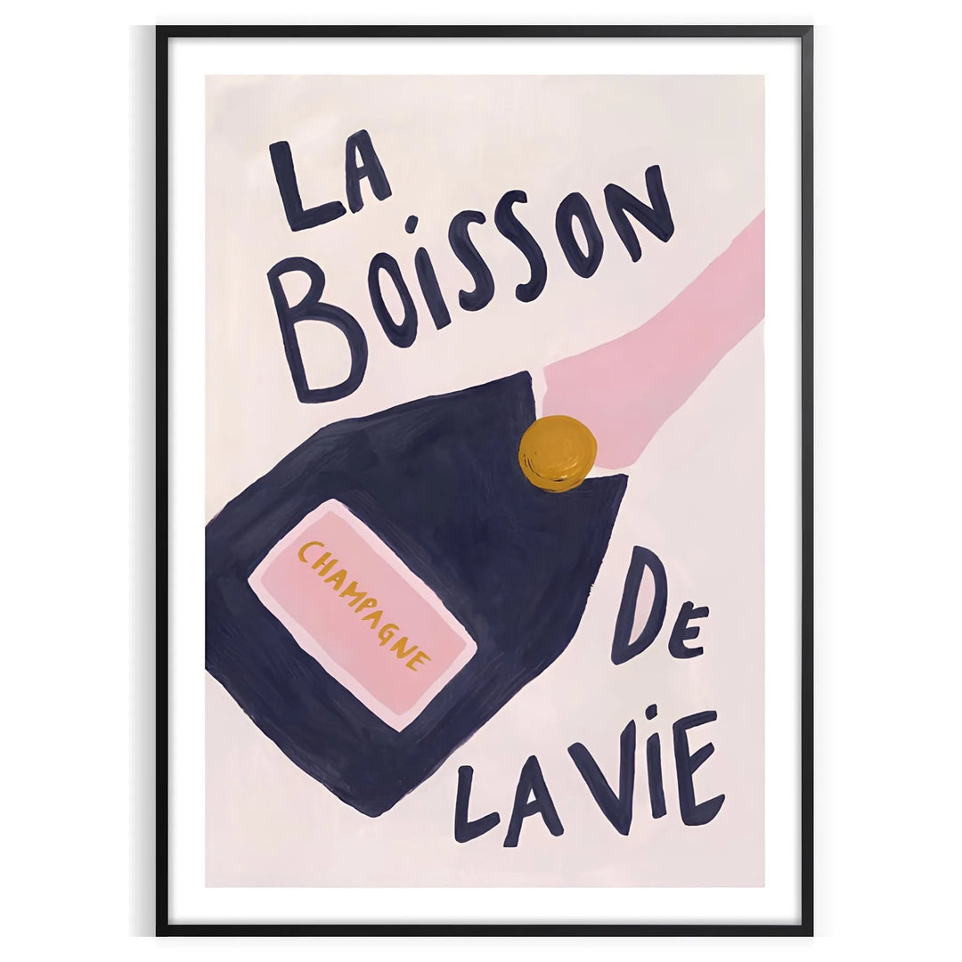 A colorful illustration of a champagne cocktail with orange and blue hues