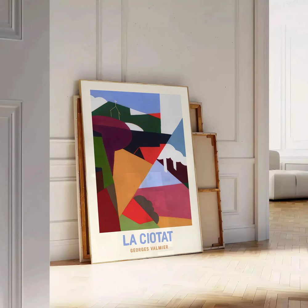 Vintage travel poster featuring La Ciota with orange and black colors