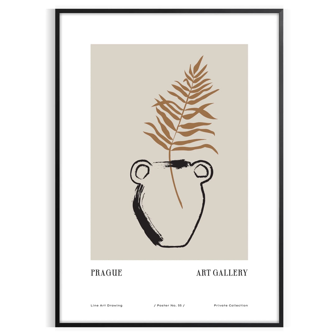 Colorful boho poster featuring abstract shapes and patterns in green and black