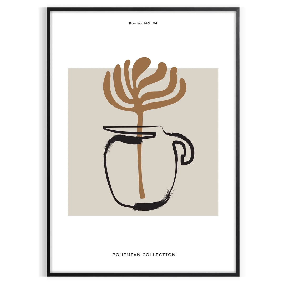 Abstract boho design featuring earthy tones and minimalist shapes