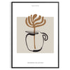 Abstract boho design featuring earthy tones and minimalist shapes - in a black frame