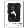 Maximalist poster featuring abstract space elements in black and blue tones - in a black frame