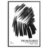 Maximalist wall art featuring bold black and blue hues - in a black frame