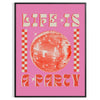 Colorful abstract design with party elements and joyful energy - in a black frame