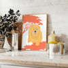 A lion resting in a natural habitat, featuring warm orange and blue tones - styled on a counter with eucalyptus and a bowl of lemons