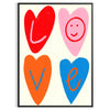 Abstract representation of love in blue and orange hues - in a black frame