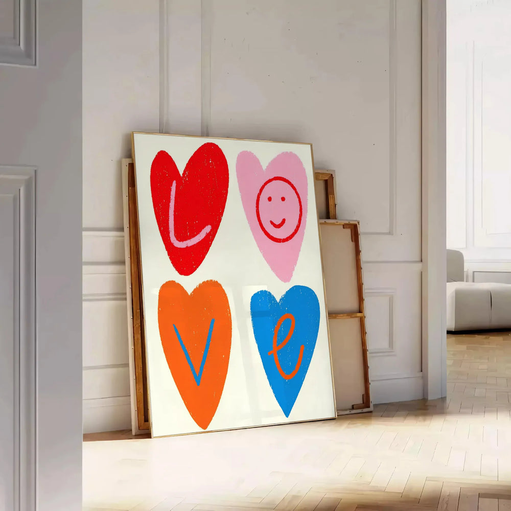 Abstract representation of love in blue and orange hues