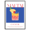 A colorful Mai Tai cocktail surrounded by tropical leaves and fruit - in a black frame