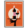 Cocktail-themed artwork featuring wine glasses in a minimalist style with black and brown tones - in a black frame