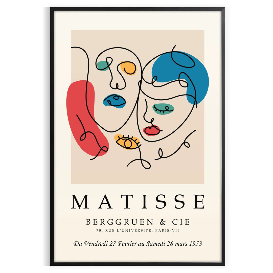 Abstract cut-paper composition in white and yellow by Matisse