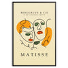 Poster of Matisse-style papier découpé abstract composition, bold organic shapes - in a black frame