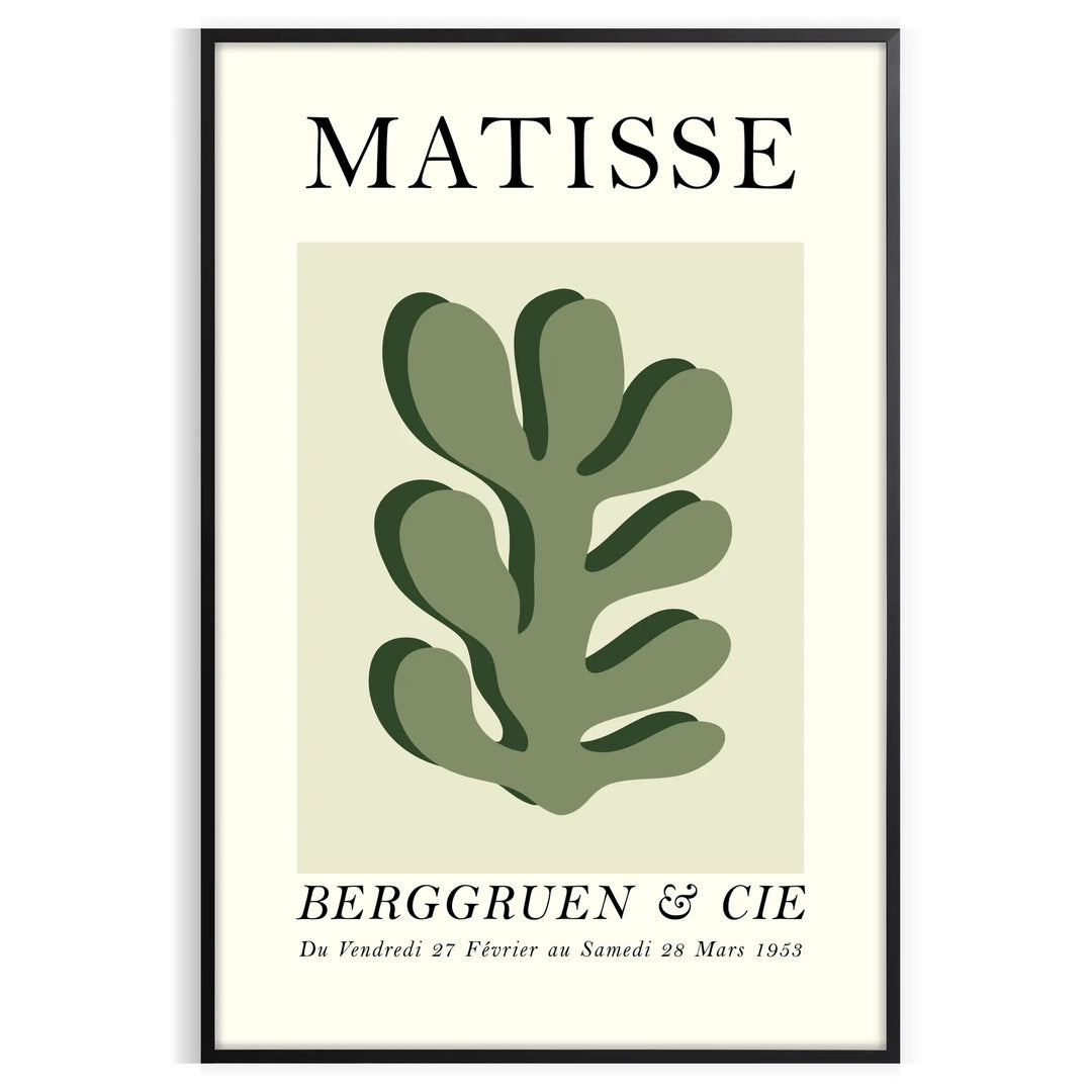 Matisse papier découpés poster with gray and white abstract cutout shapes