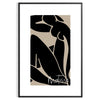 Poster showing Matisse-style abstract cut-out shapes in bold colors - in a black frame