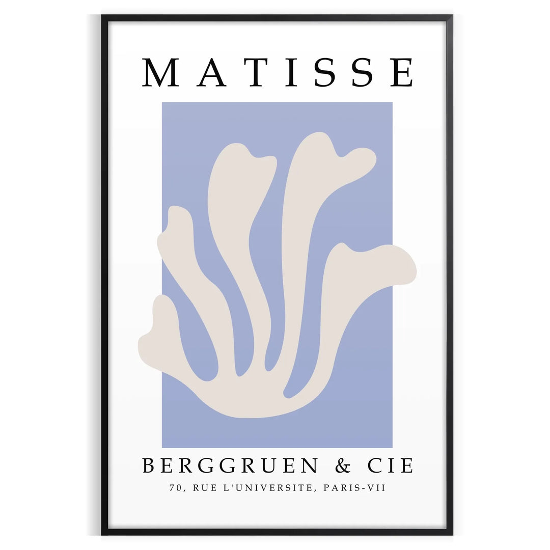 Poster showing Matisse paper cut-out artwork in bold abstract shapes
