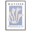 Poster showing Matisse paper cut-out artwork in bold abstract shapes - in a black frame