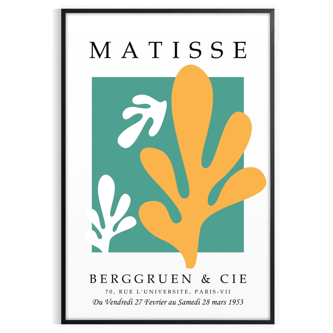 Abstract gray and white cut paper composition by Matisse