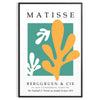Abstract gray and white cut paper composition by Matisse - in a black frame