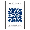Poster of Matisse-style paper cutout composition in white and green - in a black frame