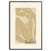 Henri Matisse paper cutouts in abstract shapes with gray and orange tones - in a black frame
