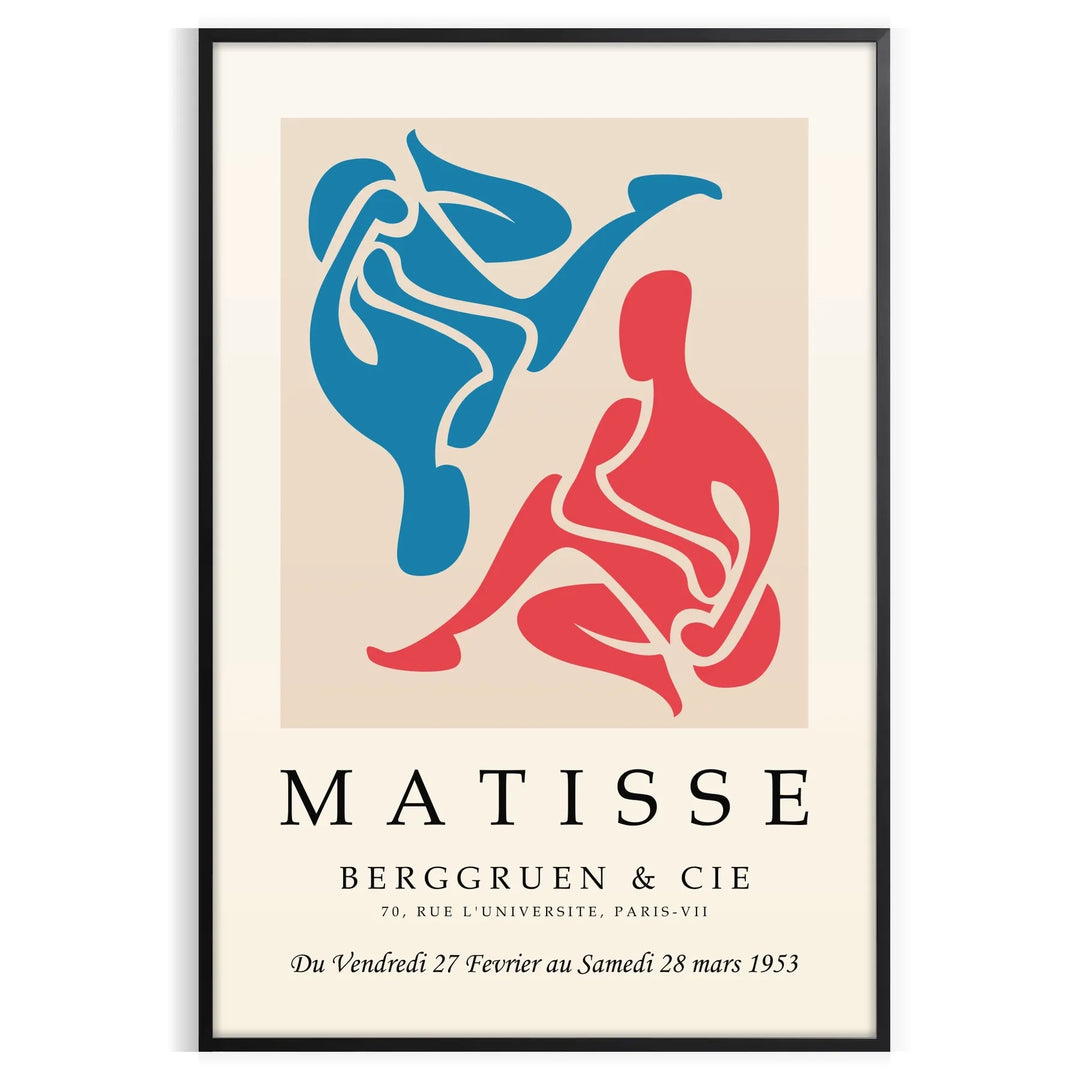Colorful abstract cut-out shapes in the style of Matisse