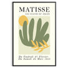 Gray and white poster featuring Matisse-inspired paper cutout abstract composition - in a black frame