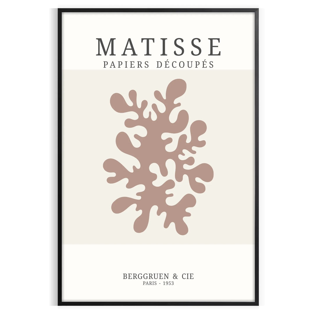Abstract cut-out shapes in bold colors inspired by Matisse