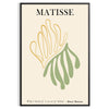 Poster showing Matisse paper cutouts artwork with gray and yellow - in a black frame