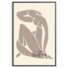 Abstract paper cut design by Matisse in gray and black - in a black frame