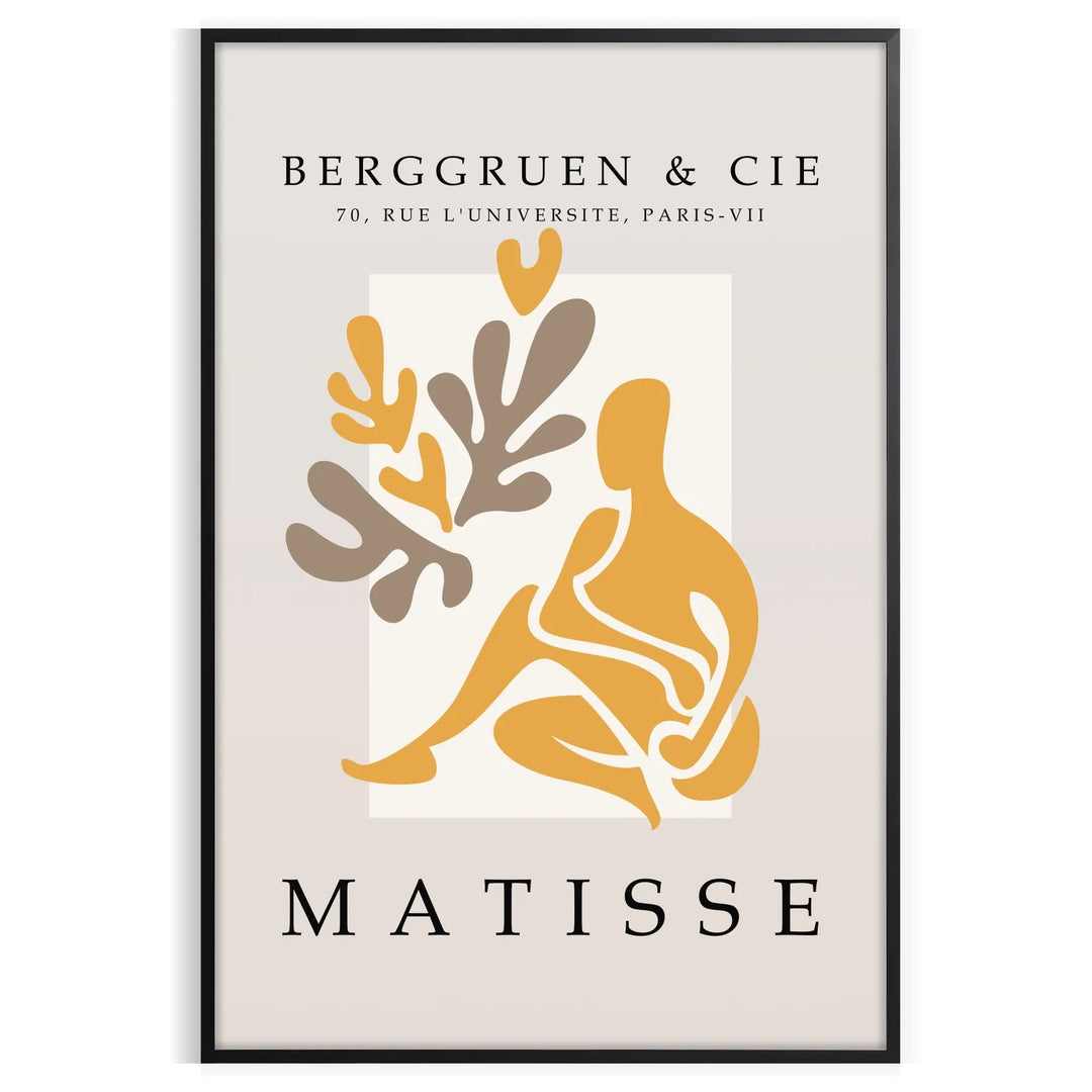 Poster showing Matisse-style papier découpés with bold colorful abstract shapes