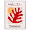 Colorful abstract shapes and forms inspired by Matisse's style - in a black frame