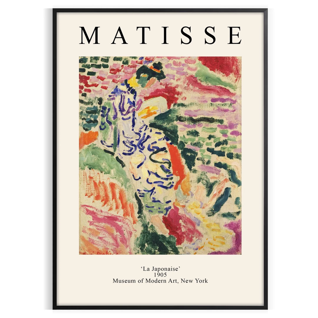 Abstract composition with bold colors and shapes inspired by Matisse