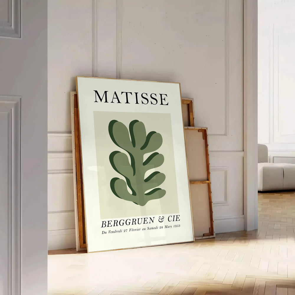 Matisse papier découpés poster with gray and white abstract cutout shapes