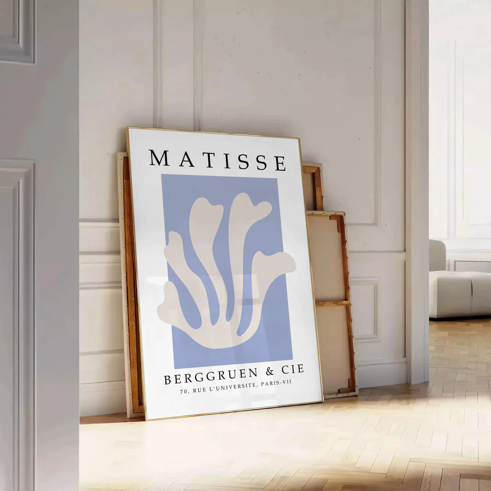Poster showing Matisse paper cut-out artwork in bold abstract shapes