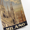 Stylized illustration of Milan's skyline with bold black and green colors - as a rolled, unframed print