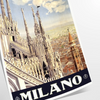 Stylized illustration of Milan's skyline in black and green - as a rolled, unframed print