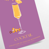 Kolorowa ilustracja koktajlu Mimosa z pomarańczowymi i żółtymi odcieniami