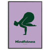 abstract representation of a person practicing yoga in calming green and blue tones - in a black frame